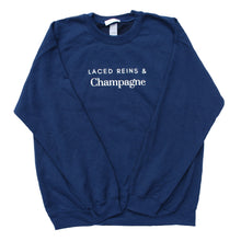 Load image into Gallery viewer, Laced Reins & Champagne Crewneck - Navy