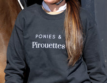 Load image into Gallery viewer, Ponies & Pirouettes Crewneck - Black