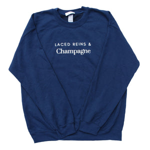 Laced Reins & Champagne Crewneck - Navy