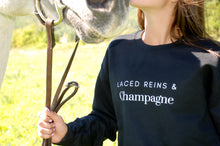 Load image into Gallery viewer, Laced Reins &amp; Champagne Crewneck - Black
