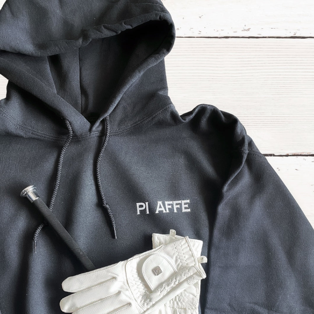 Pi Affe Hoodie - Black with White