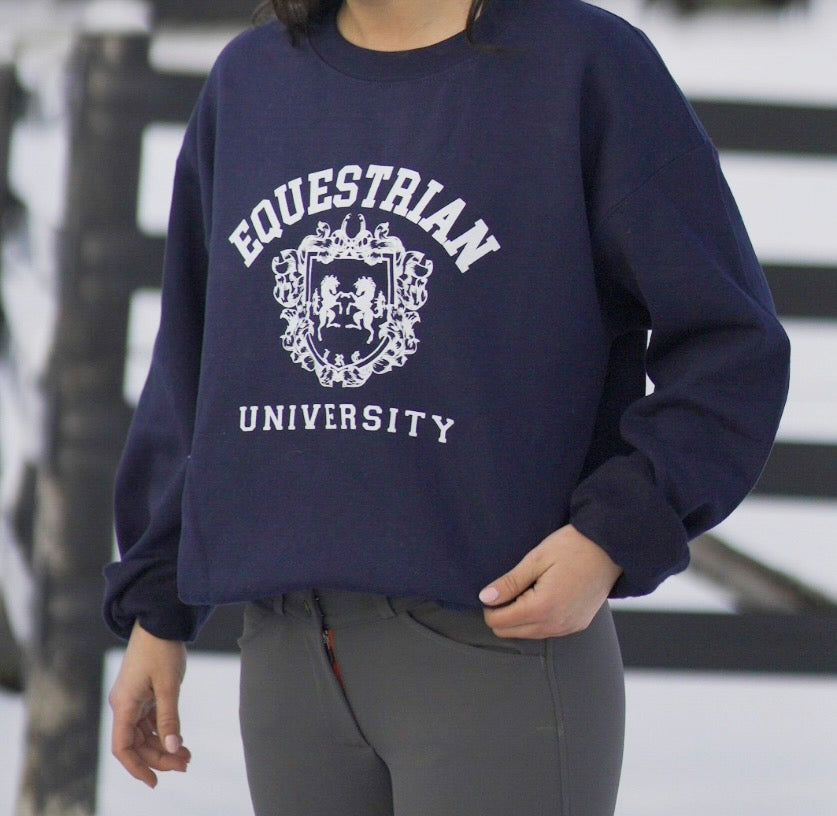 Equestrian University Crewneck - Navy